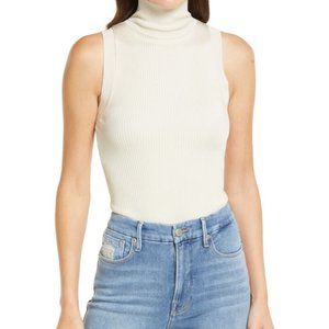Good American Mock Neck Sleeveless Sweater Bodysuit